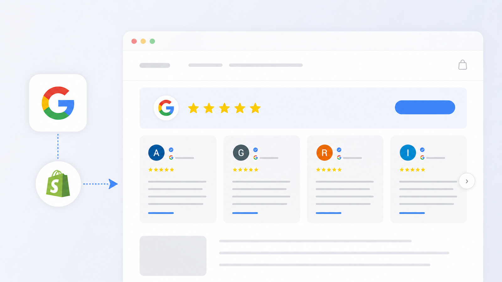 Avis Google vérifiés affichés sur une page produit mobile